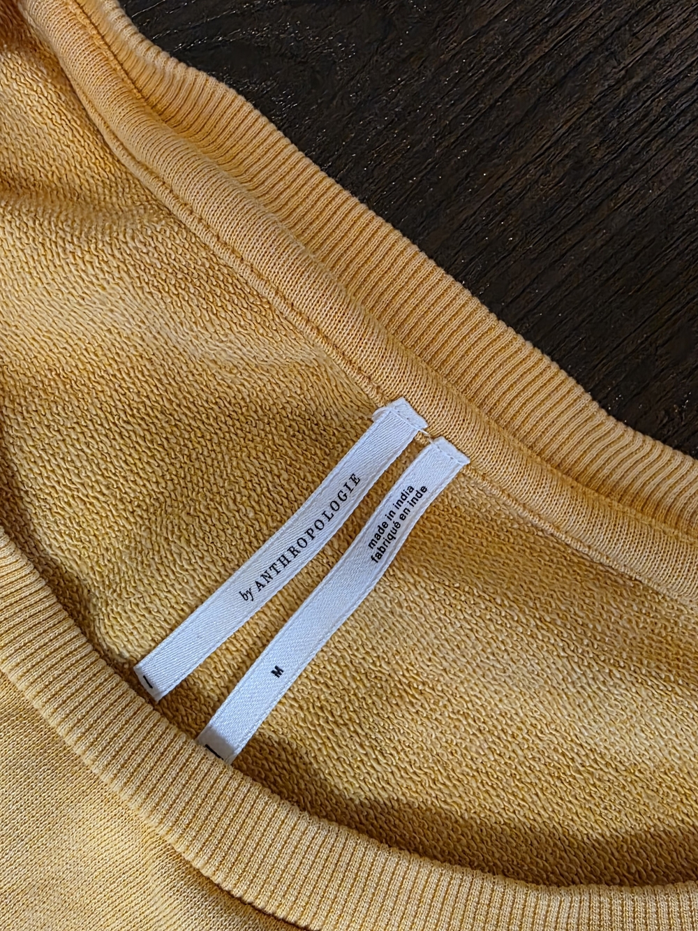Anthropologie Sunlit Yellow Cropped Crewneck Sweatshirt - Picture 6 of 10